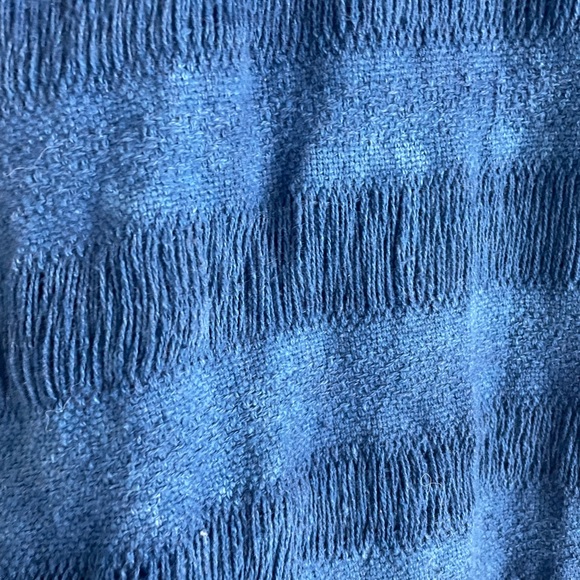 Primitive tribal Craft Cotton  fringe Kaftan naturally dyed with Indigo - Picture 6 of 6